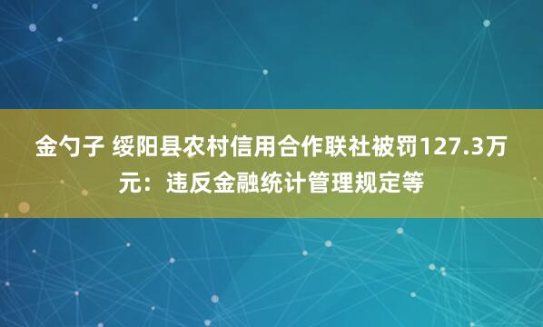 金勺子 绥阳县农村信用合作联社被罚127.3万元：违反金融统计管理规定等