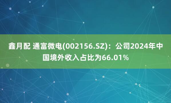 鑫月配 通富微电(002156.SZ)：公司2024年中国境外收入占比为66.01%