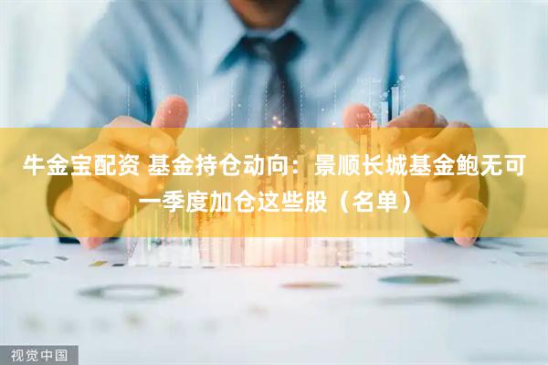 牛金宝配资 基金持仓动向：景顺长城基金鲍无可一季度加仓这些股（名单）