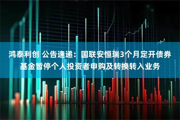 鸿泰利创 公告速递：国联安恒瑞3个月定开债券基金暂停个人投资者申购及转换转入业务